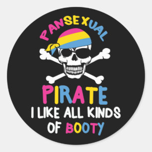 Sticker Rond Prière LGBTQ Pansexual Pirate Booty