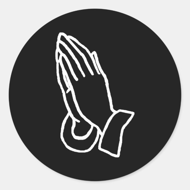 Sticker Rond Prière mains (Devant)