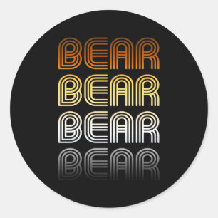 Sticker Rond Prière rétro de l'ours