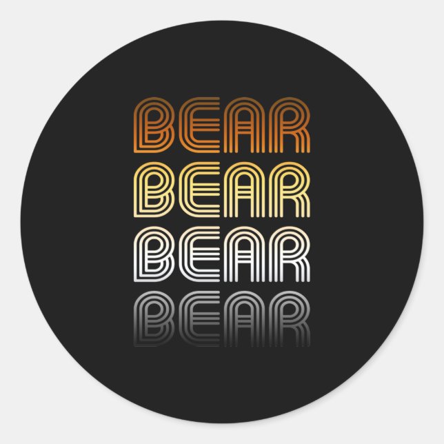Sticker Rond Prière rétro de l'ours (Devant)