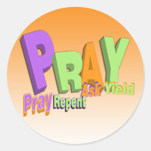 STICKER ROND PRIEZ L'ACRONYME - PRIEZ SE REPENTISSENT DEMANDENT