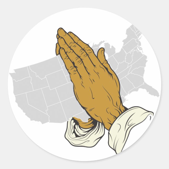 Sticker Rond Priez pour l'Amérique (Devant)