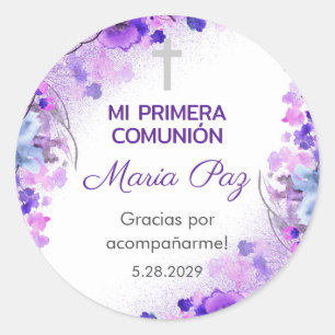 Sticker Rond Primera Comunion Cadeaux et favorise la première c