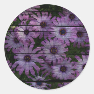 Sticker Rond Primitive Western Country Barn Board marguerite vi