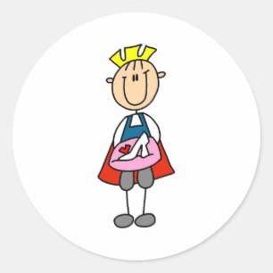 Sticker Rond Prince charme avec l'autocollant en verre de