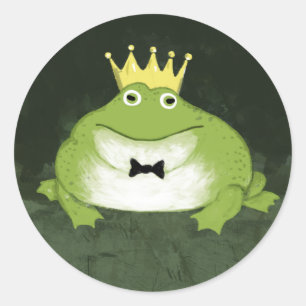 Sticker Rond Prince de grenouille Fairy Tale Mariage