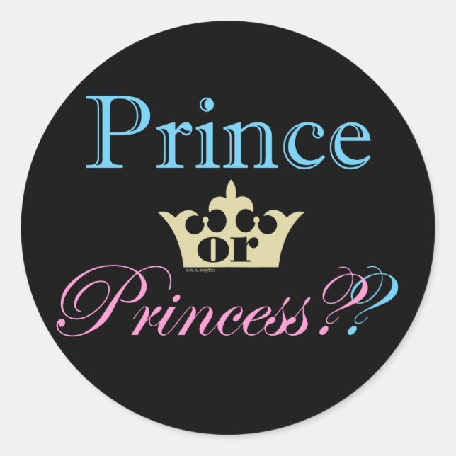 Sticker Rond Prince ou Princesse ? (Devant)