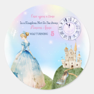 Sticker Rond Princess Birthday Kids