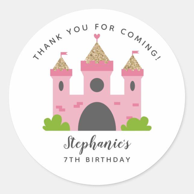 Sticker Rond Princess Pink Castle (Devant)