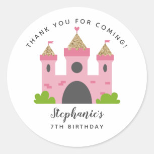 Sticker Rond Princess Pink Castle