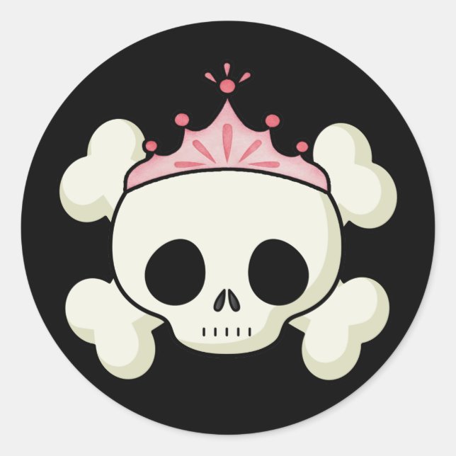 Sticker Rond Princess Skull (Devant)