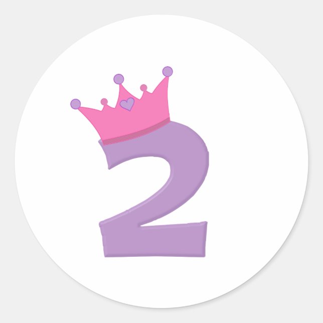 Sticker Rond Princesse 2 avec Couronne (Devant)