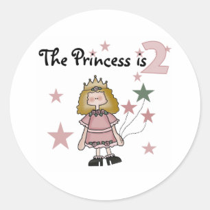 Sticker Rond Princesse 2e anniversaire