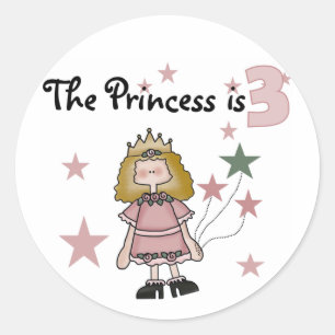 Sticker Rond Princesse 3e Anniversaire Tshirts et cadeaux