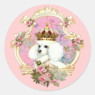 Sticker Rond Princesse aux canicules blanches en rose