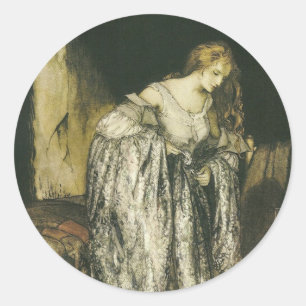 Sticker Rond Princesse avec robe étincelante Grande taille