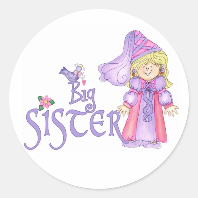 Sticker Rond Princesse Big Sister (Devant)