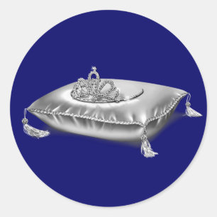 Sticker Rond Princesse d'argent Tiara