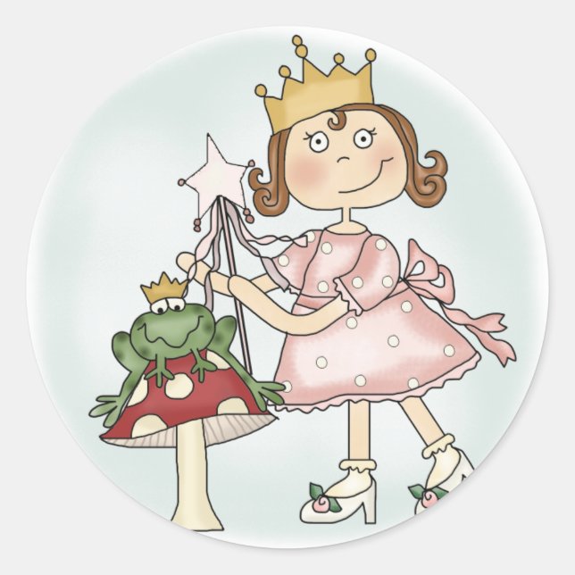 Sticker Rond Princesse de la grenouille (Devant)