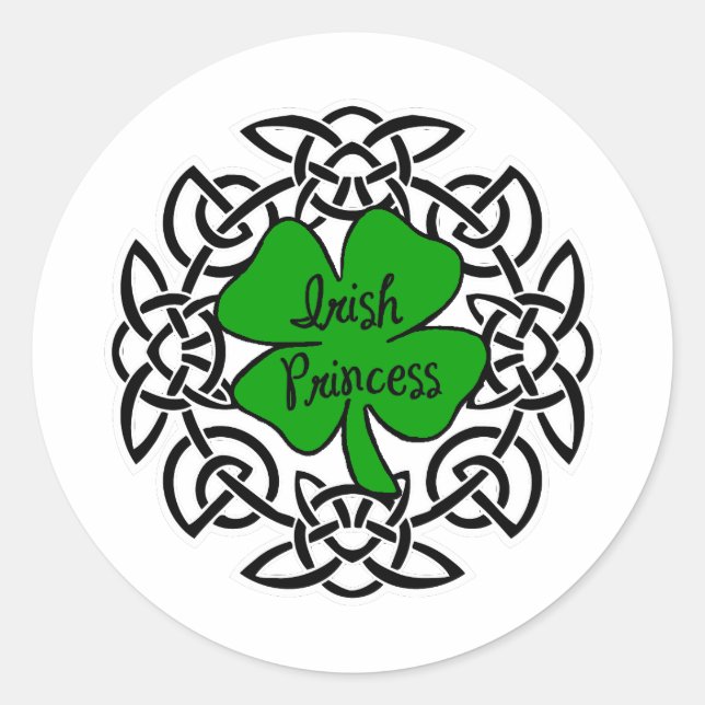 Sticker Rond Princesse d'Irlande celtique (Devant)
