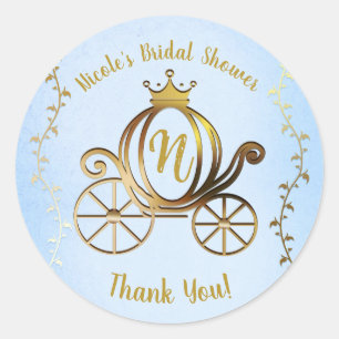 Sticker Rond Princesse d'Or Carrosse Histoire Bleue Royale