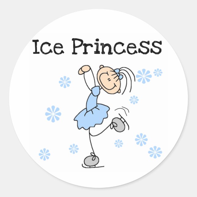 STICKER ROND PRINCESSE DU PATINAGE À GLACE (Devant)