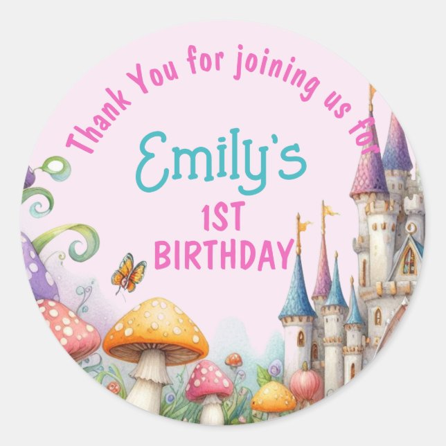 Sticker Rond Princesse Fairy Faughton Anniversaire Fairycore Fa (Devant)
