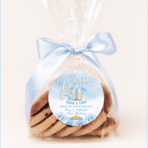 Sticker Rond Princesse Il était une fois Bleue