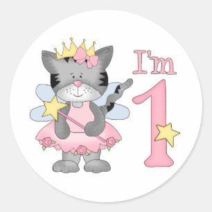 Sticker Rond Princesse Kitty 1er anniversaire