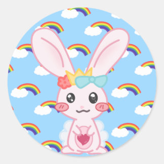 Sticker Rond Princesse Rainbow