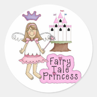 Sticker Rond Princesse rose