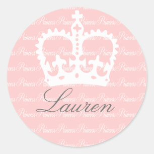 Sticker Rond Princesse rose-n-blanche