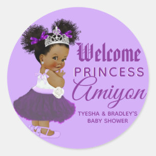 Sticker Rond Princesse royale africaine violette