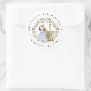 Sticker Rond Princesses, Chevaliers et Dragons Fairy Tale Anniv