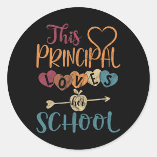 Sticker Rond Principal aime son enseignant principal divertisse
