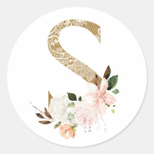 Sticker Rond Printemps été mariage MONOGRAM S