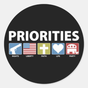 Sticker Rond Priorités du GOP