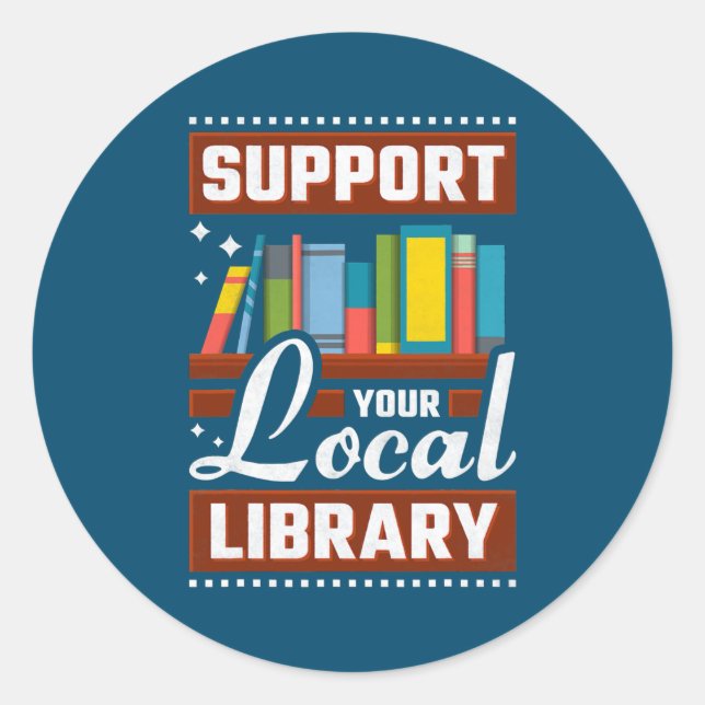 Sticker Rond Prise en charge du ver de bibliothèque local (Devant)
