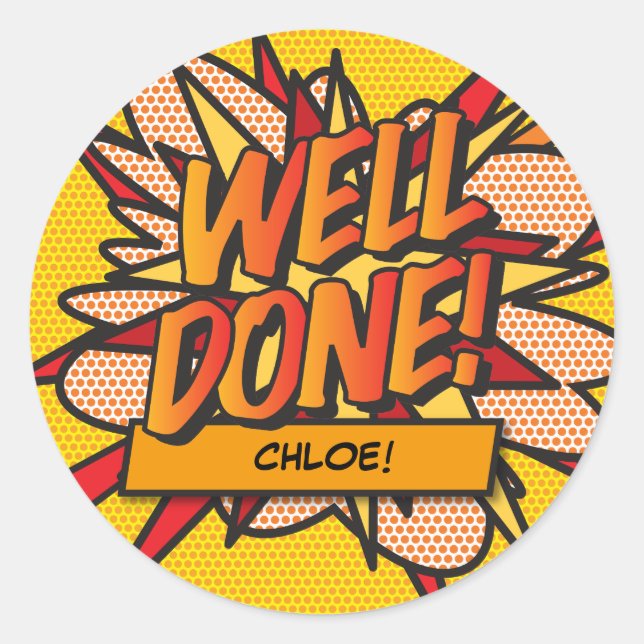 Sticker Rond Prix de bande dessinée PERSONNALISÉ BIEN FAIT (Devant)