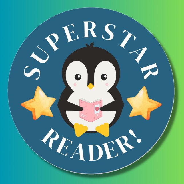 Sticker Rond Prix du lecteur Superstar de la classe de l'enseig (Créateur téléchargé)