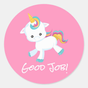 Sticker Rond Prix du mérite de l'enseignant de l'école licorne