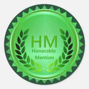Sticker Rond Prix Honorable de l'enseignant pour mention verte