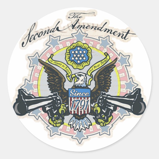 Sticker Rond Pro 2e amendement Gun Toting Eagle Gear (Devant)