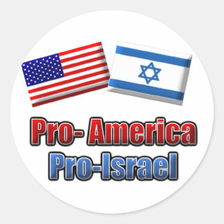 Sticker Rond Pro-Amérique/Israël