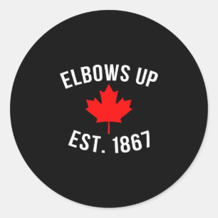 Sticker Rond Pro Canada les coudes levés Établis en 1867