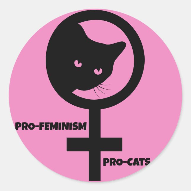 Sticker Rond Pro Cats Pro Feminisme (Devant)