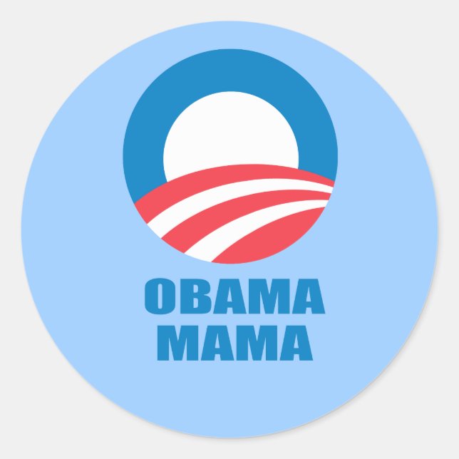 Sticker Rond Pro-Obama - OBAMA MAMA (Devant)