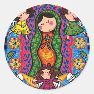 STICKER ROND PRO PERSONNALISABLE DE VIRGEN DE GUADALUPE