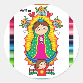STICKER ROND PRO PERSONNALISABLE DE VIRGEN DE GUADALUPE