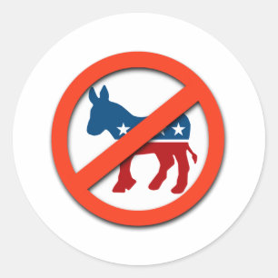 Sticker Rond Pro-Républicain / Anti-Démocrate